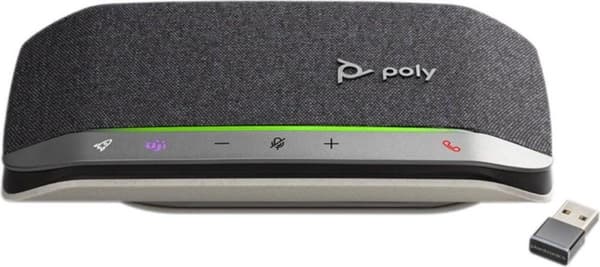 POLY sync 20+ Teams højttalertelefon - Bluetooth - USB-A - BT600 Dongle - Sort, Sølv