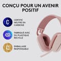 Miniatyrbild 5 av 6: Logitech Zone Vibe 100 PC Headset Lättvikts trådlöst headset med brusreducerande mikrofon - rosa