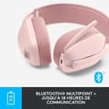Miniatyrbild 6 av 6: Logitech Zone Vibe 100 PC Headset Lättvikts trådlöst headset med brusreducerande mikrofon - rosa