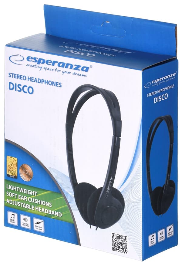 Esperanza EH119 hörlurar/headset Trådbunden Huvudband Musik Svart