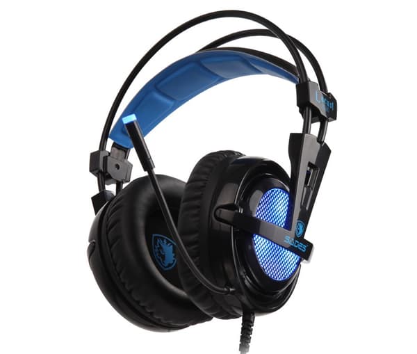 Sades Locust Plus 7.1 Surround Pelikuulokkeet Musta-Sininen
