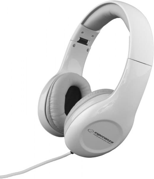 Esperanza EH138W hörlurar/headset Trådbunden Huvudband Musik Vit