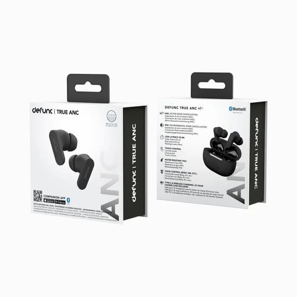 DEFUNC True Anc Hörlurar Trådlösa Stereo (TWS) In-ear Musik/Vardagsbruk Bluetooth Svarta