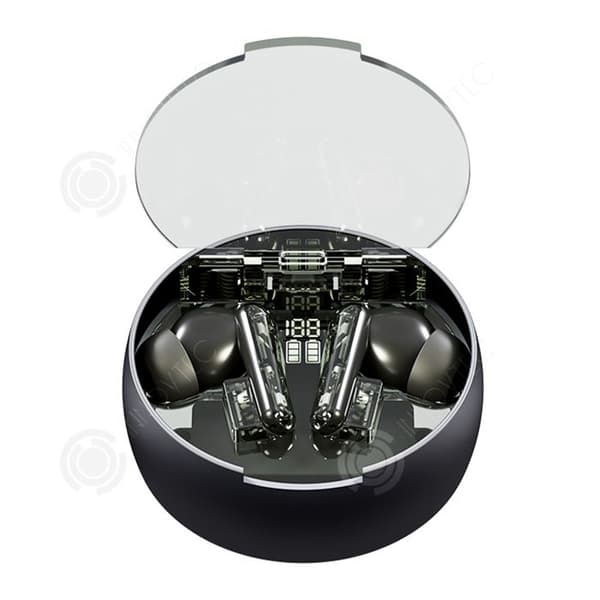 INN Högkvalitativa HIFI Bluetooth-hörlurar 8 timmars batteritid brusreducering semi-in-ear transparent fack