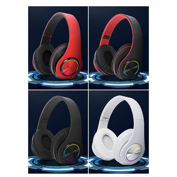 INF Vibrerende røde over-ear Bluetooth-hovedtelefoner B39 - trådløse