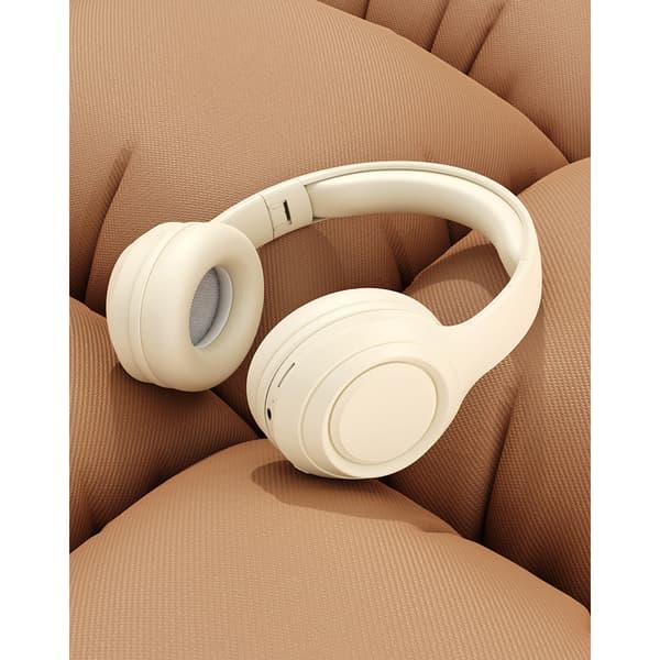 INF Bluetooth Headset DR06: Lang batteritid, Hi-Fi-lyd Beige