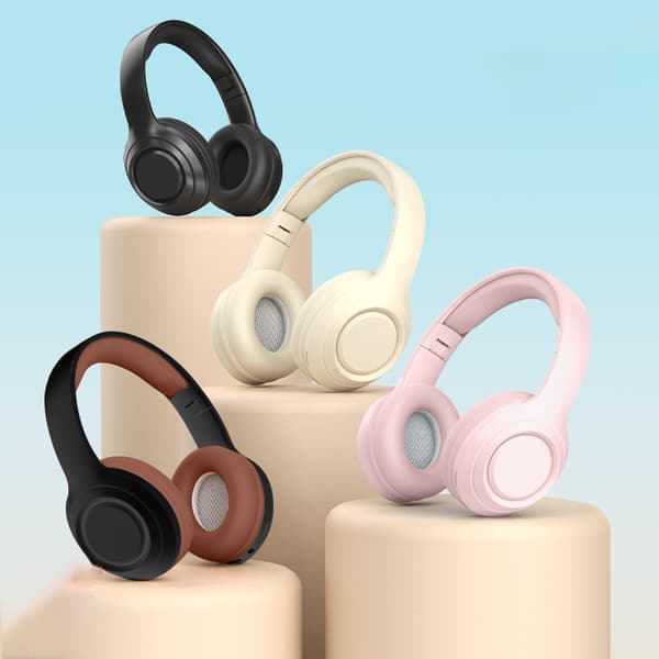 INF Bluetooth Headset DR06: Lang batteritid, Hi-Fi-lyd Beige