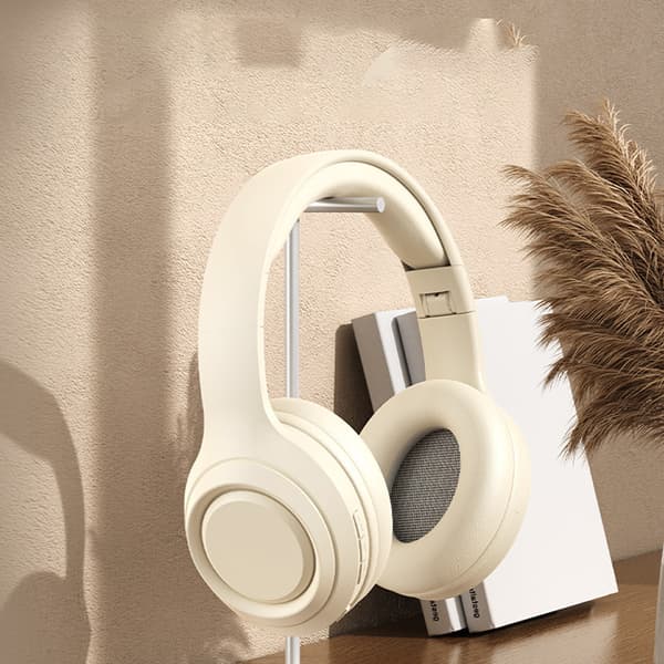 INF Bluetooth Headset DR06: Lang batteritid, Hi-Fi-lyd Beige