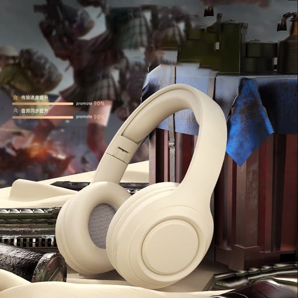 INF Bluetooth Headset DR06: Lang batteritid, Hi-Fi-lyd Beige