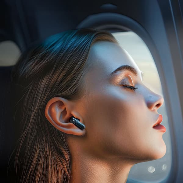 INF Bluetooth-øretelefoner: Støjreduktion og lang levetid Sort