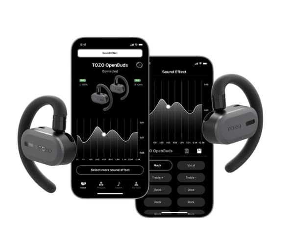 TOZO Open Buds True Wireless Stereo (TWS) In-Ear USB Typ-C Bluetooth-headset Svart