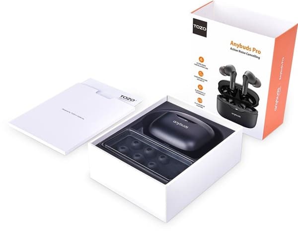 TOZO Anybuds Pro True Wireless Stereo (TWS) In-Ear USB Typ-C Bluetooth-headset Svart