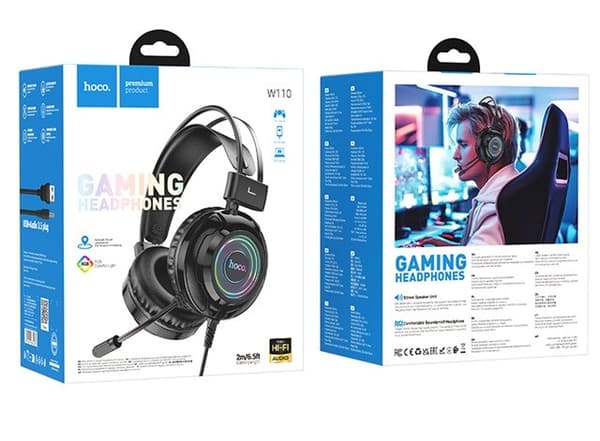 HOCO W110 Resource Gaming Headset Kablet USB+ Jack 3.5 In-Ear Sort