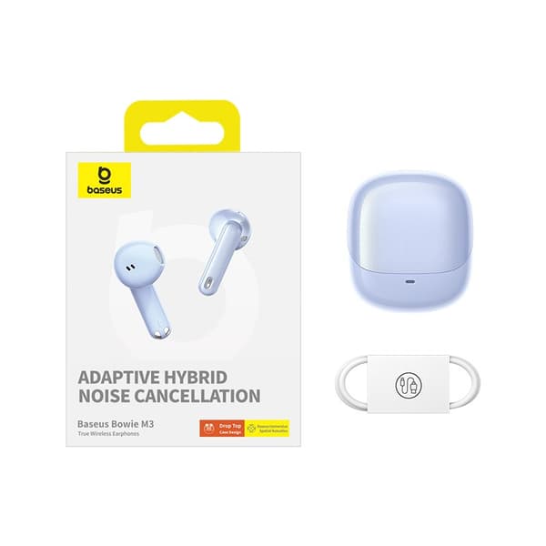 Baseus Bowie M3 Langattomat Stereokuulokkeet (TWS) Nappikuulokkeet Puhelut/Musiikki USB Type-C Bluetooth Sininen