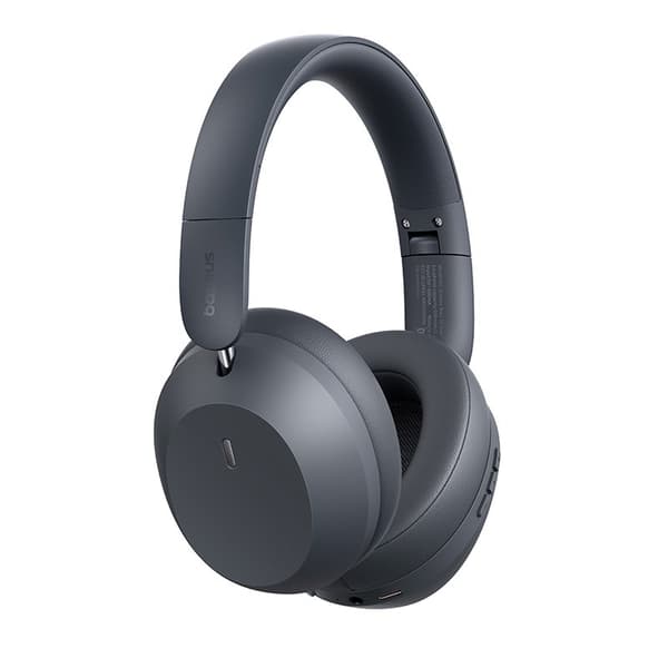 Baseus Bass 35 Max -kuulokkeet, langalliset ja langattomat, sankalla, musiikki, USB-C, Bluetooth, harmaa
