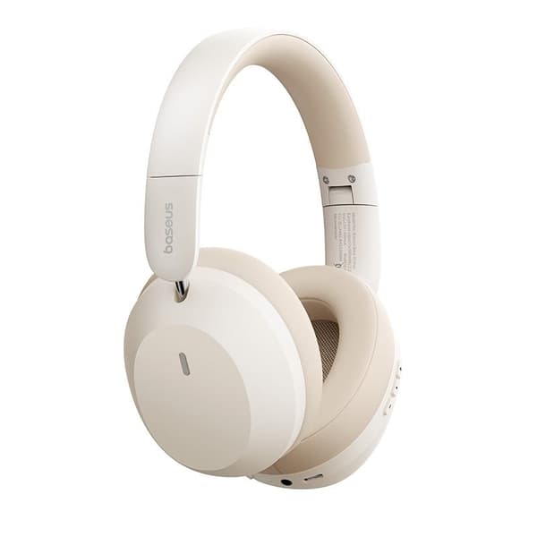 Baseus Bass 35 Max -kuulokkeet, langalliset ja langattomat, sankalla, musiikki, USB-C, Bluetooth, beige