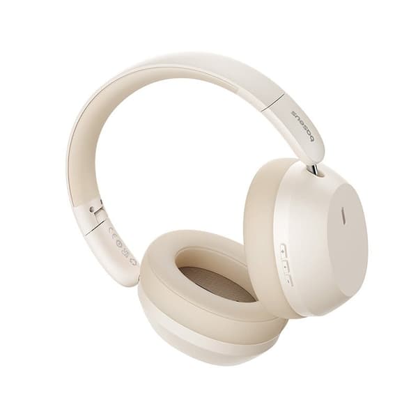 Baseus Bass 35 Max -kuulokkeet, langalliset ja langattomat, sankalla, musiikki, USB-C, Bluetooth, beige