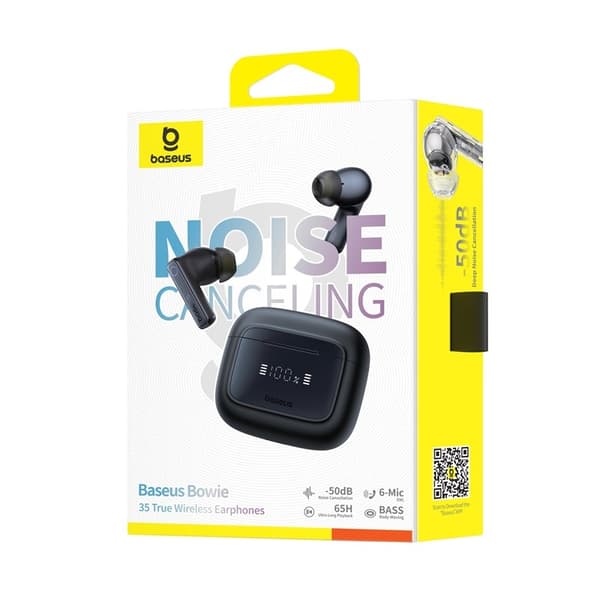 Baseus Bowie 35 TWS Bluetooth-vastamelukuulokkeet, korvanapit, yhteys/musiikki, Bluetooth, musta