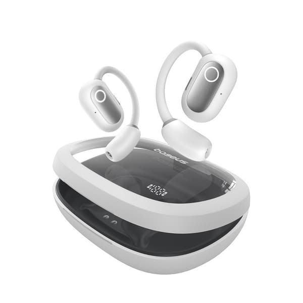 Baseus Eli Fit avoimet korvakuulokkeet langattomat yhteys-/musiikkikuulokkeet USB Type-C Bluetooth valkoinen