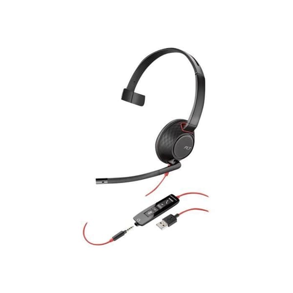 Plantronics Blackwire 5210 USB A Headset - Kabelanslutet - Over-head design - Enkelkanal - Supra-aural