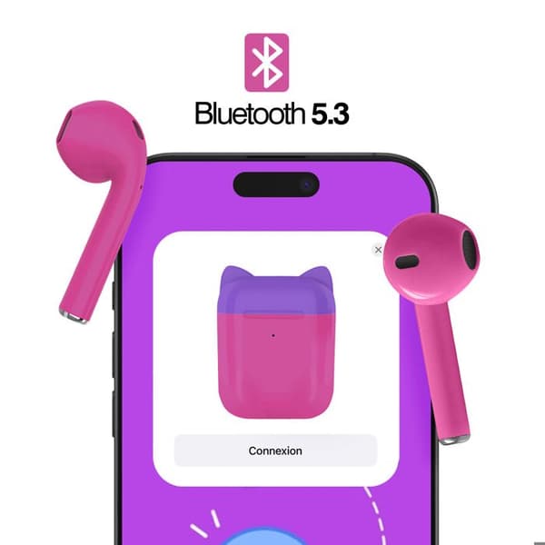 Trådlösa Bluetooth-hörlurar för barn, säker volym, mikrofon, Akashi, svart