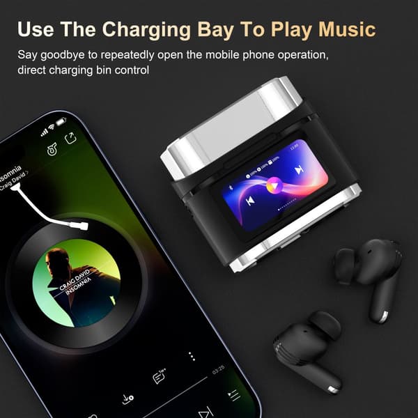 INF BD2 Svarte Bluetooth-øretelefoner: Smart Touch & Støyreduksjon