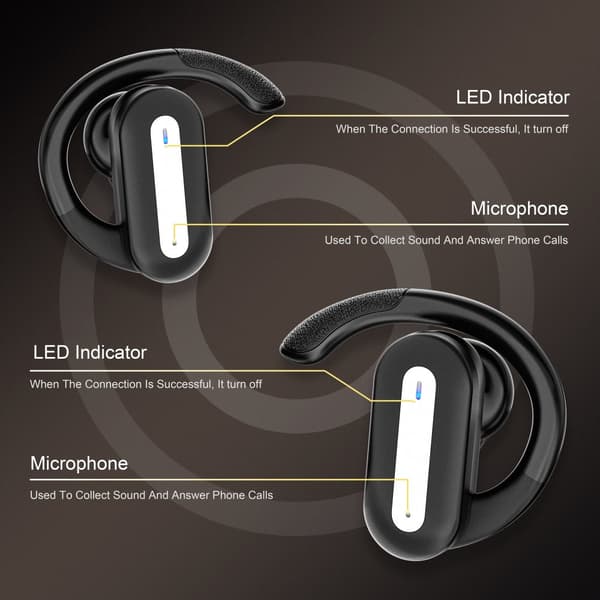 INF Bluetooth-øretelefoner SP36 - Trådløs sportsdesign Sort