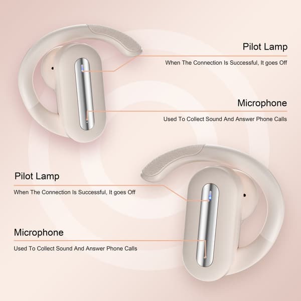 INF Bluetooth-øretelefoner SP36 - Trådløs sportsdesign Beige