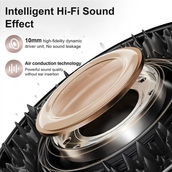 INF SP39 Sähköpinnoitetut Bluetooth-kuulokkeet - Avokorvamalli Musta