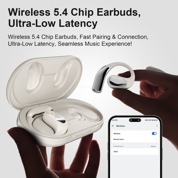 INF SP39 Sähköpinnoitetut Bluetooth-kuulokkeet - Avokorvamalli Valkoinen