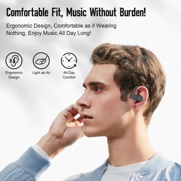 INF SP97 Vita Bluetooth-hörlurar med brusreducerande mikrofon Svart