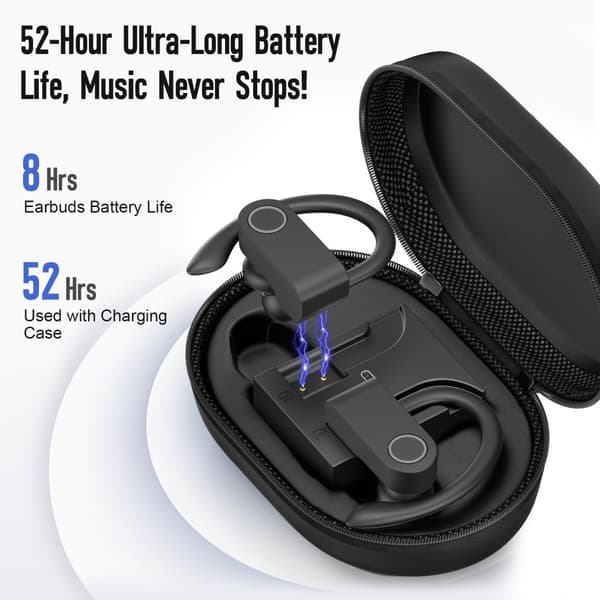 INF SP97 Vita Bluetooth-hörlurar med brusreducerande mikrofon Svart