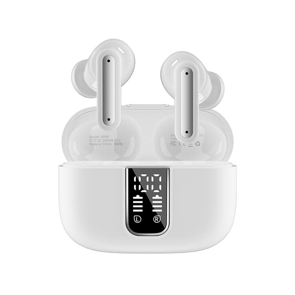INF SP99 Hvide Bluetooth-øretelefoner: Støjreduktion & Lang levetid Hvid