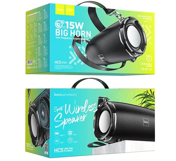 HOCO HC5 Cool Enjoy kannettava kaiutin Bluetooth/FM/TF-kortti/USB-muistitikku/AUX 2 x 15 W musta