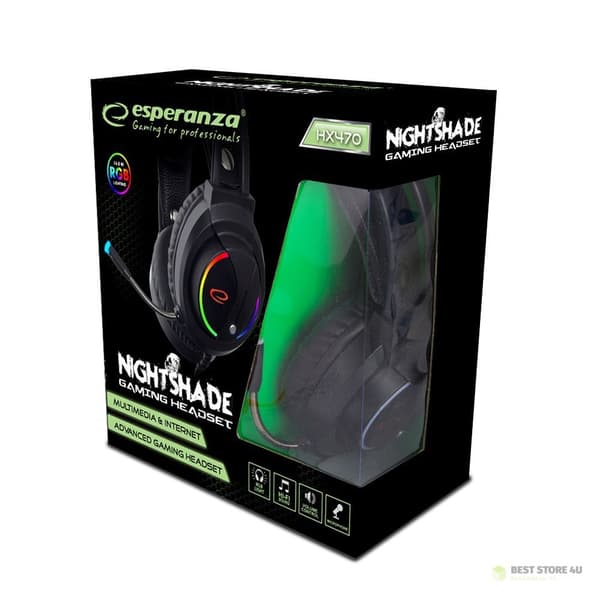 ESPERANZA HOVEDTELEFONER MED MIKROFON TIL GAMERS NIGHTSHADE EGH470