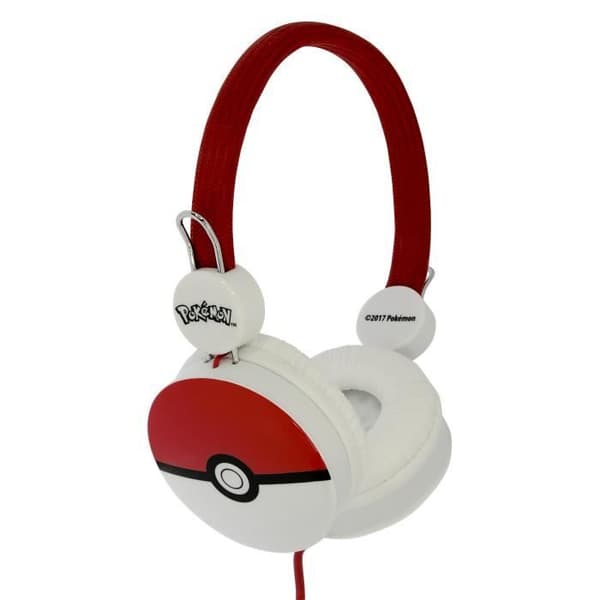 Kidsafe barnljudhörlurar - POKEMON - Pokéball - Begränsat i decibel (85) - Stereo - Justerbart pannband