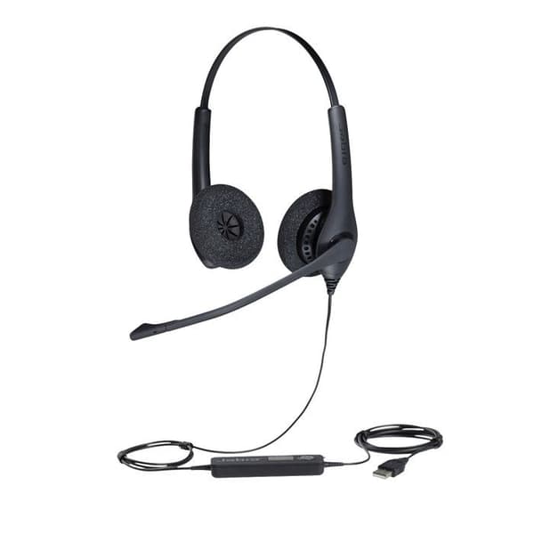 Jabra Biz 1500 Duo USB-headset med kabel - Brusreducering - HD-ljud - Bekvämt