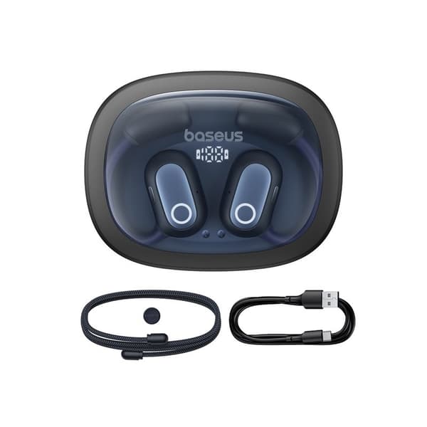 Baseus Eli Fit avoimet kuulokkeet langattomat yhteys-/musiikkikuulokkeet USB Type-C Bluetooth musta
