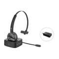 Miniatyrbild 1 av 3: POLONA03BD TRÅDLÖST BLUETOOTH-HEADSET MED LADDNINGSBAS, CVC-BULSRÄMPNING SKU 120839007101 Brusreducerande mikrofon ger en