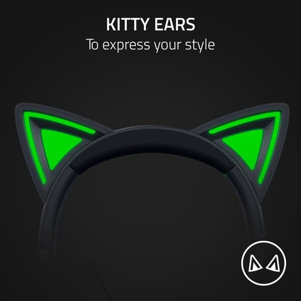 Spelheadset - Razer - Kraken Kitty V2 - Svart - USB-A - Över örat