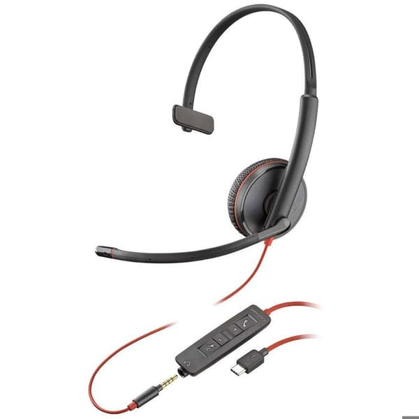 POLY Plantronics Blackwire C3215 Headset - Kabelanslutet - Design över huvudet - Monokanal - Svart - Supra-aural - Frekvens 20 Hz/20 kHz
