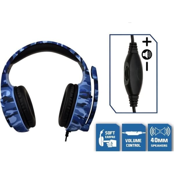 Spelheadset - War Force - SUBSONIC - Stereo - Blå - Kompatibel med PS4, Xbox One, PC, Switch