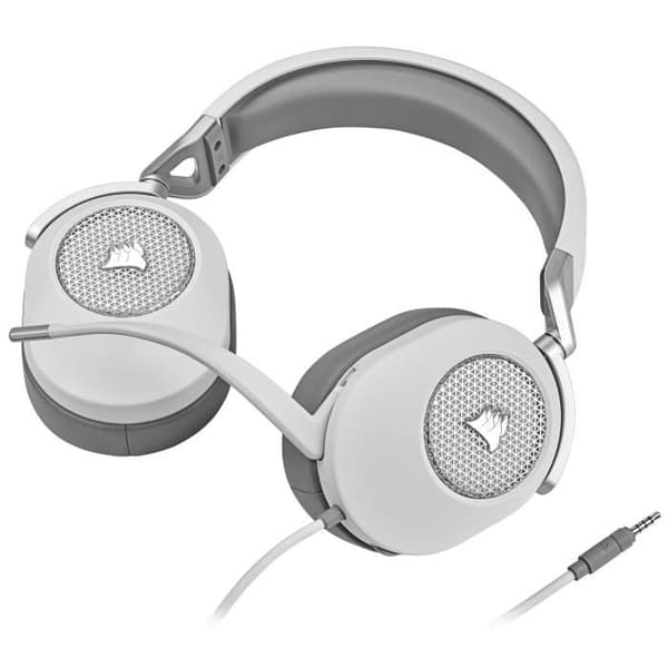 CORSAIR HS65 SURROUND Gaming Headset - Vit, Dolby Audio 7.1 surroundljud på PC och Mac