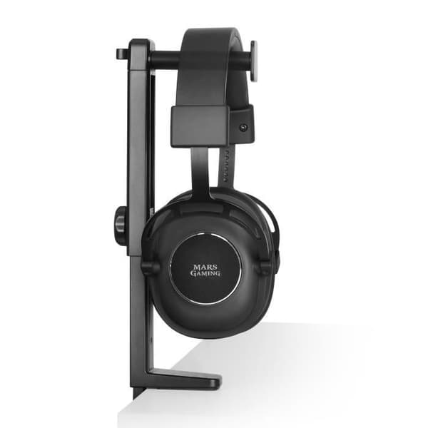 Support för headset - Mars Gaming - MHH2 - Justerbar höjd - Dubbelhook-installation - Svart
