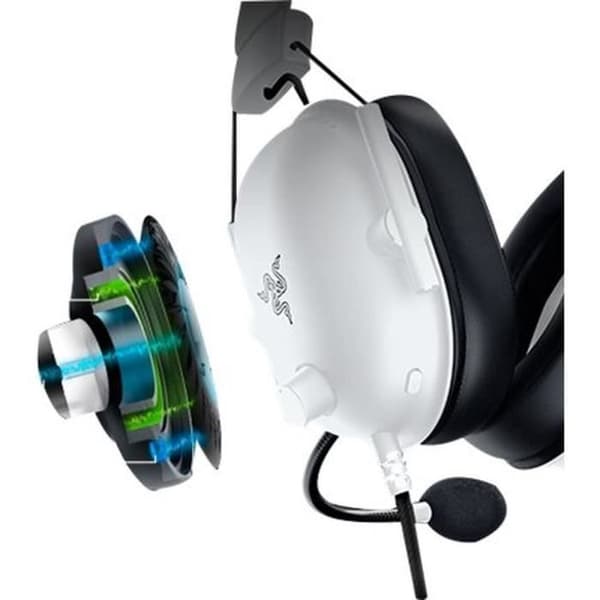 Razer BLACKSHARK V2 X WHITE PC-headset - Trådbundet multiplattformsheadset för e-sport