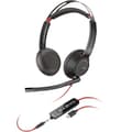 Miniatyrbild 1 av 3: HP Poly Blackwire 5220 Stereo USB-C-headset +3,5 mm kontakt +USB-C/A-adapter