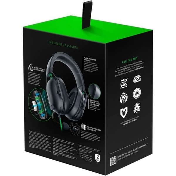 Spelheadset - RAZER - BLACKSHARK V2 X USB - Svart - Brusreducerande mikrofon - 50 mm Triforce