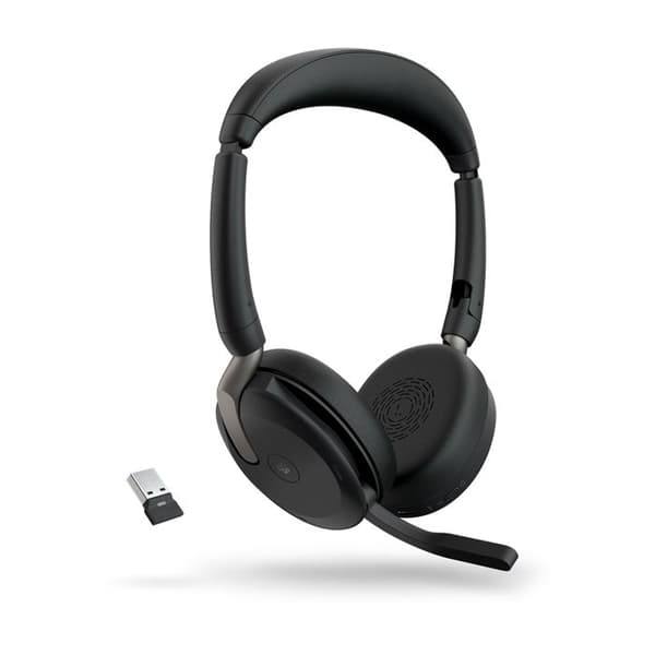 Jabra Evolve2 65 Flex MS Stereo - Headset - on-ear - Bluetooth - trådlöst - aktiv brusreducering - USB-A -