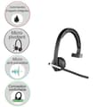 Miniatyrbild 1 av 4: Logitech Wireless Headset Mono H820e - Trådlöst - Indikatorlampor - Integrerade kontroller