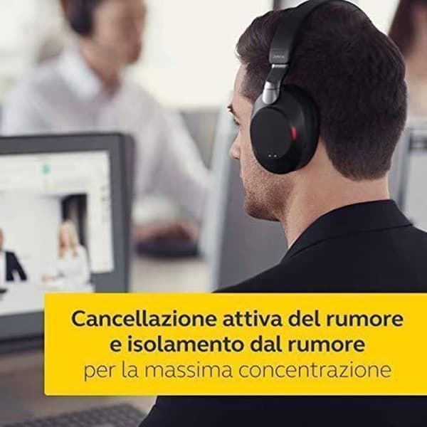 PC-headset - Jabra - Evolve2 85 - Trådlöst - Brusreducering - Lång batteritid